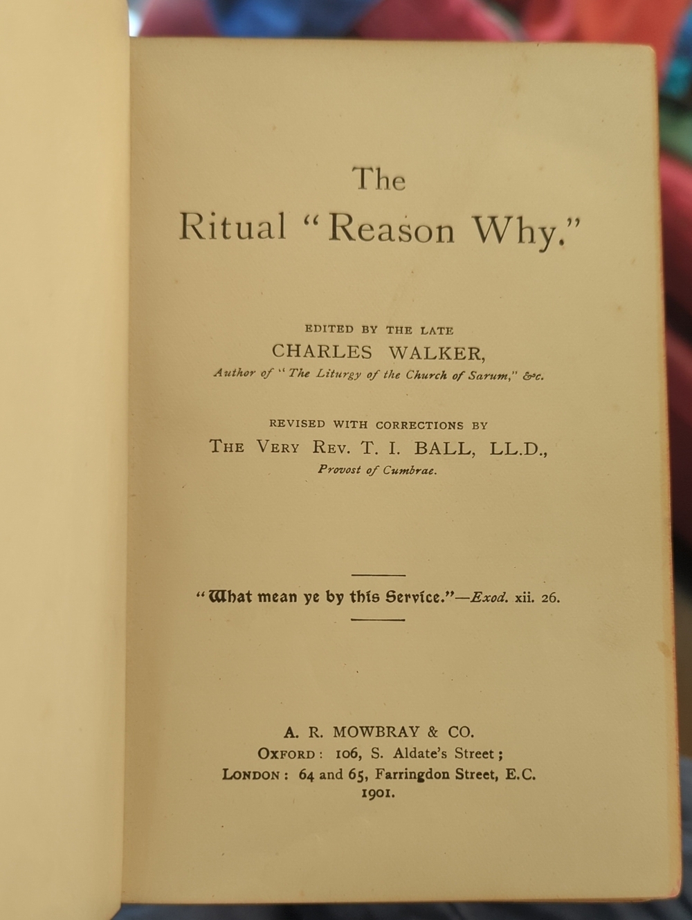 The Ritual Reason Why, 1901 Book - Picture 2 of 9